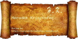 Herodek Krisztofer névjegykártya
